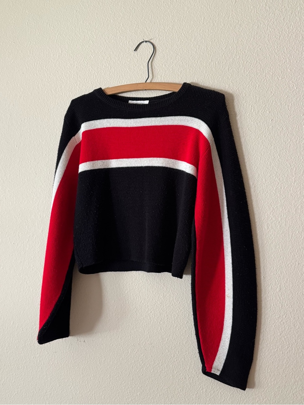 Vintage Made in Italy Cropped Knit Sweater • Prada Sport Style Stripe Top